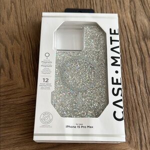 Case-Mate Silver Sparkle iPhone Case for iPhone 15 Pro Max